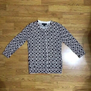 Banana Republic Cardigan White  & Burgundy XS